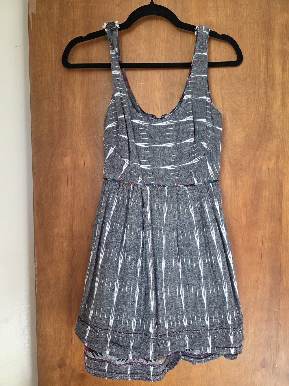 Gray Patterned Sleeveless Sundress - Casual Women's Dress